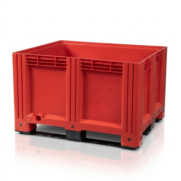 Plastic palletkist, 120x100x78cm, 3 sleeplatten, inhoud 610 liter, NORAH Plastics