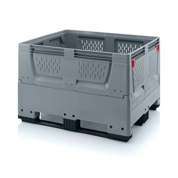 Vouwbare palletbox 120x100x79cm, 3 sleeplatten, inhoud 670 liter, NORAH Plastics