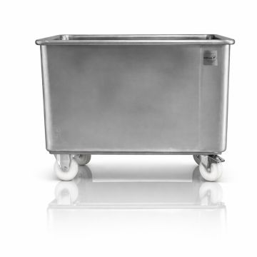 RVS productiewagen, inhoud 400 liter, Verrijdbaar, NORAH INOX