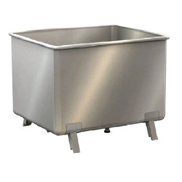 INOX palletbakken op poten, inhoud 825 liter, NORAH INOX