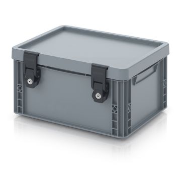 Stapelbak met slot 40x30x24cm, inhoud 20 liter, PP, NORAH Plastics