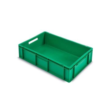 Groene Stapelbox, 60x40x17cm, Gesloten, inhoud 33 liter, PP, NORAH Plastics