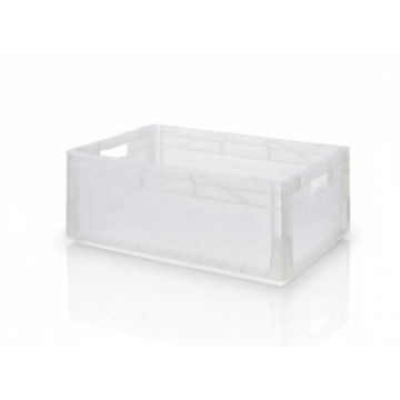 Transparanten stapelbak, 600x400x220mm, Inhoud 44 liter, NORAH Plastics
