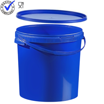 Blauwe Emmer met deksel, inhoud 20 liter, NORAH Plastics
