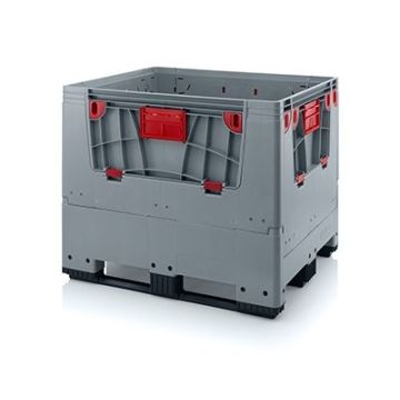 Vouwbare palletbox 120x100x100cm, 3 sleeplatten, inhoud 900 liter, NORAH Plastics