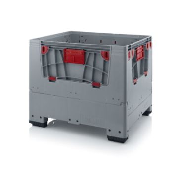 Vouwbare palletbox 120x100x100cm, 4 poten, inhoud 900 liter, NORAH Plastics