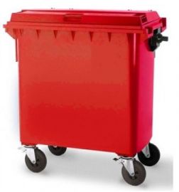 afvalcontainer op wielen kleur rood