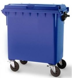 afvalcontainer op wielen blauw