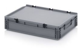 Stapelbak met klapdeksel 60x40x13,5 cm, inhoud 24 liter, NORAH Plastics