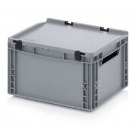 Stapelbak met klapdeksel 40x30x23,5cm, inhoud 20 liter, NORAH Plastics