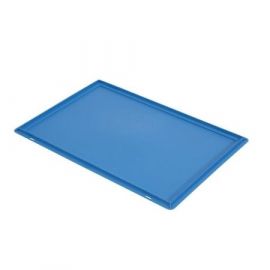 Vlakke deksel voor stapelbak 40x30cm, blauw, PP, NORAH Plastics