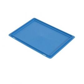 Vlakke deksel voor stapelbak 40x30cm, blauw, NORAH Plastics