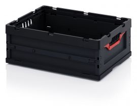 ESD vouwbak met deksel 60x40x22cm, inhoud 46 liter