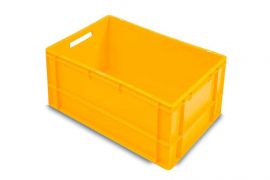 Stapelbox geel, 60x40x22cm, inhoud 66 liter, NORAH Plastics