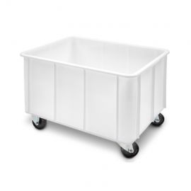 Grootvolume bak op wielen 80x60x55cm, inhoud 155 liter, Wit, NORAH Plastics