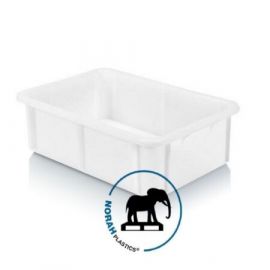 Grondstofbak, 60x40x16,5cm, Wit, HDPE, NORAH Plastics