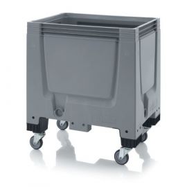 Euro Mini Palletbox 80x60x93cm, 4 wielen, Grijs, NORAH Plastics