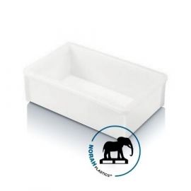 Stapelbak 45x30x12,5cm, inhoud 10 liter, glad design, HDPE, NORAH Plastics