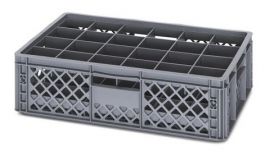 Glazenkrat 60x40x7,5cm, incl. 24 vaks bodemverdeler