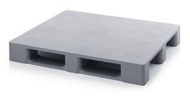 Hygiëne Pallet 120x100x15 cm, op 3 sleeplatten, Grijs, NORAH Plastics