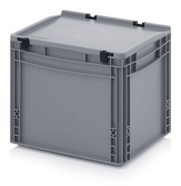 Stapelbak met klapdeksel 40x30x33,5cm, inhoud 30 liter, NORAH Plastics