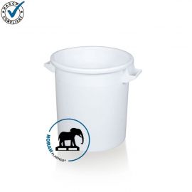 Kunststof ton, 35 liter, Wit, HDPE, NORAH Plastics