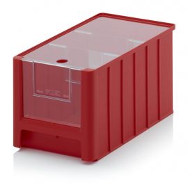 Kunststof verdeelbak met deksel, 35x21x20cm, inhoud 11,7 liter met insteekvenster, deksel en 2 verdeelschotten, NORAH Plastics