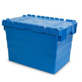 Distributie kist met deksels, 60x40x42cm, Inhoud 72 liter, Blauw, NORAH Plastics