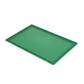 Vlakke deksel voor stapelbak 60x40cm, groen, PP, NORAH Plastics