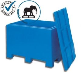 Isolatie pallettenbox incl. deksel, afm 120x80x85cm, 9 poten, inhoud 450 liter, NORAH Plastics