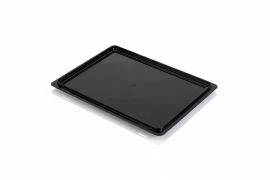 Zwarte deksel, stapelkist 60x40cm, RE-PP, NORAH Plastics