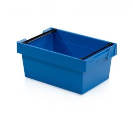 Stapelbak met klapbeugels 60x40x27cm, inhoud 45 liter