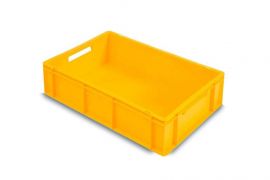 Gele Stapelbak 60x40x17cm, Gesloten, inhoud 33 liter, PP, NORAH Plastics