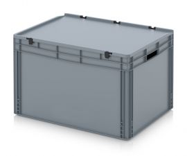 Stapelbox met deksel, 80x60x53cm, Inhoud 228 liter, NORAH Plastics