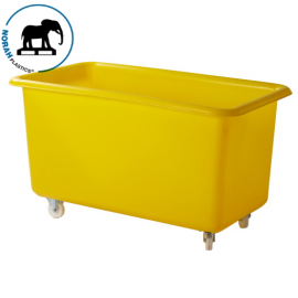 Rechthoekige bak op wielen, 141x78x79cm, 450 liter, Geel, NORAH Plastics