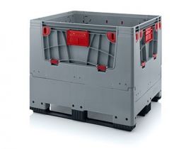 Vouwbare palletbox 120x100x100cm, 3 sleeplatten, inhoud 900 liter, NORAH Plastics