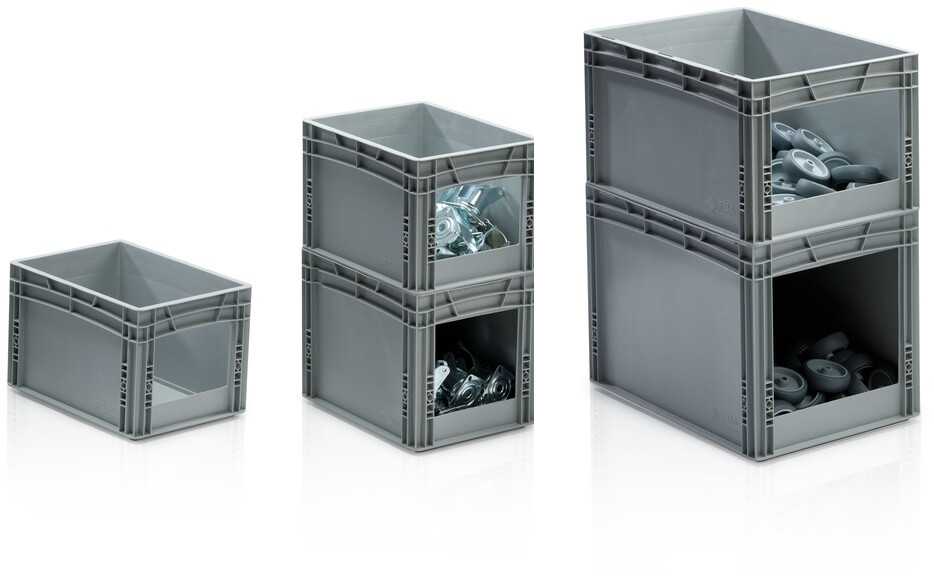 Kunststof bakken met grijpopening